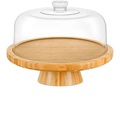Elegant Cake Pedestal Bamboo Cake Stands Cake Base for Bakeries and Cafés