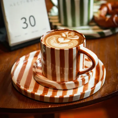 Latte Art Porcelain Reusable Espresso Coffee Cup and Saucer Set with Eco-Friendly Design Custom Logo Multiple Colors Available