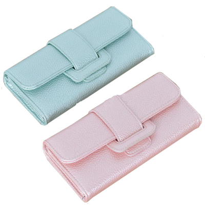 wholesale customized travel leather card holder slim money clip wallet coin purse for girls