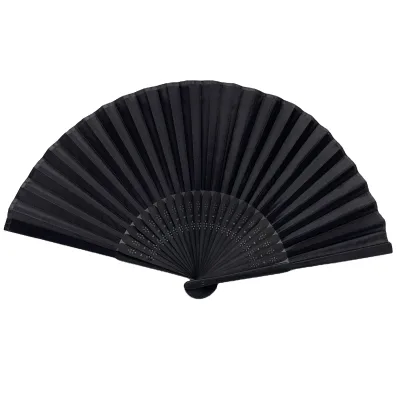 BSBH Hot Sale Hand Fan Rave Fan With Hollow Flat Black Bamboo Handle for Halloween and Christmas Party