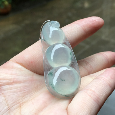 Natural Jadeite Pendant Icy Green Bean shape Grade A Jadeite Necklace Authentic Bean Jade Pendant