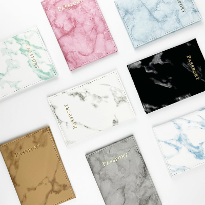 Marble  Travel Passport Wallets Pu Leather Passport Cover Travel Custom Passport Holder Case With Business Id Credit Card Slot