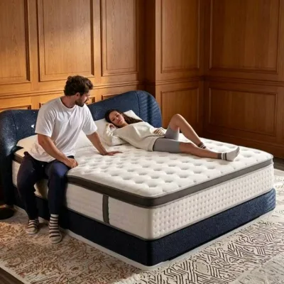 Boxed Queen Pocket Spring Compression Mattress Eco-Friendly Knit Fabric 25 Thickness Modern Design Vacuum Packed Online Retail