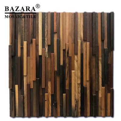 Dark Color Strip Old Ship Wood Wall Decoration Materials Wooden Wall Tile