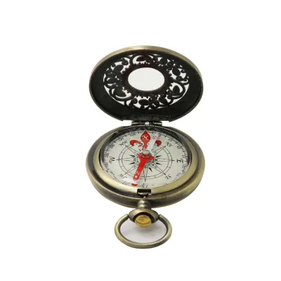 Vintage Bronze Pocket Compass for Outdoor Hiking Navigation Kid-Friendly Gift Novelty Outdoor Tool
