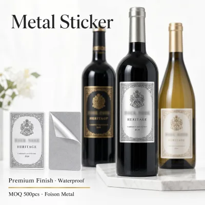 Electroforming Nickel Metal Sticker for High End Perfume Glass Bottle and Wine Brand Direct Factory Wholesale Manufacturer