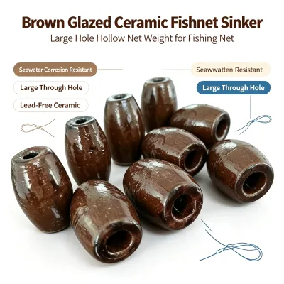 Fishnet Tackle Factory Price Stable Density Hollow Ceramic Sinkers Weight Sinkers Wholesale Fishing for Precise Depth Control