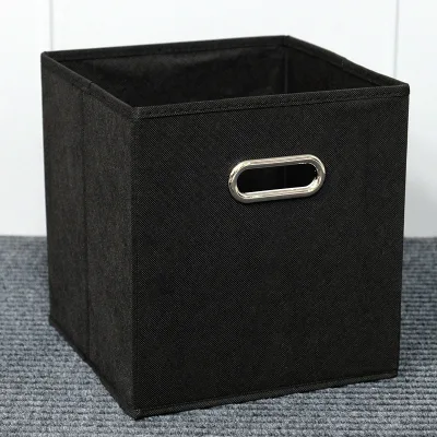 Collapsible Fabric Organizer Clothes Toy Cube Storage Bins With Handles Non Woven Foldable Storage Box Fabric Cube Storage