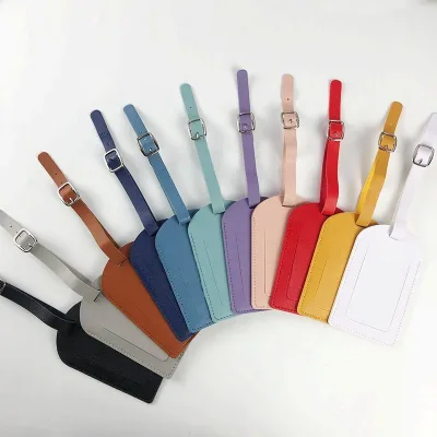 Custom Wedding Favor Travel Airline Suitcase Personalized Name Strap PU Leather Luggage Tag Bulk Sublimation Blanks PVC Letter
