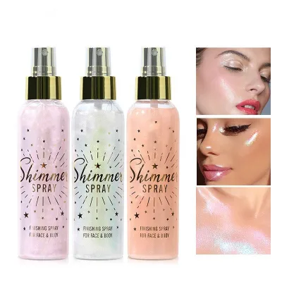 Makeup Setting Spray Pearl Setting Spray Waterproof Sweatproof Long Lasting Shimmer Moisturizing