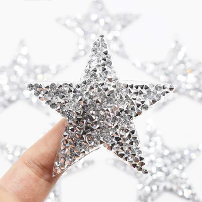 Wholesale Girls Decoration Custom Star Designer Iron on Rhinestone Patches