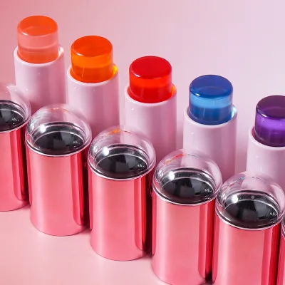 Custom Logo Jelly Blush Lip Stick Vegan Clear Vegan Moisturizing Smooth Face Cheek PH Color Change Blush Stick