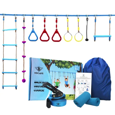 New Arrivals Customized Backyard Fitness American Ninja Warrior Line Obstacle Course Slackline Monkey Bars