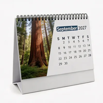 OEM ODM Custom Pattern Desk Calendar Wire Binding Monthly Desktop Planner Bulk Order Corporate Giveaway