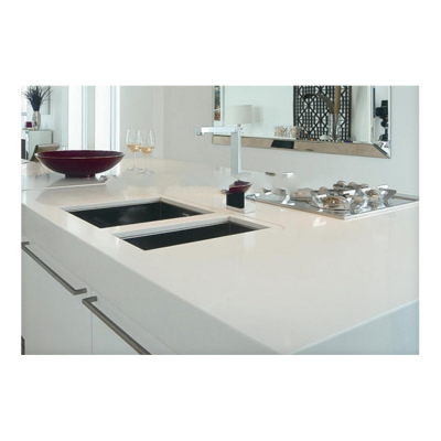 Arctic White Clear Kitchen Quartz Countertops