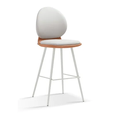 Ergonomic European Modern Velvet Upholstered Bar Stool Home Bar Home Office Living Room Furniture Durable Steady