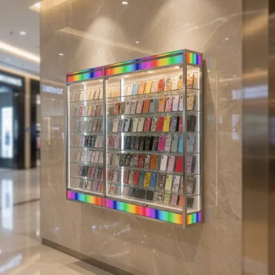 Multi-Tier Cigarettes Display Stand Large Capacity Automatic Cigarette Pusher Popup Smoothly Easy to Take the Smoke Case Cabinet