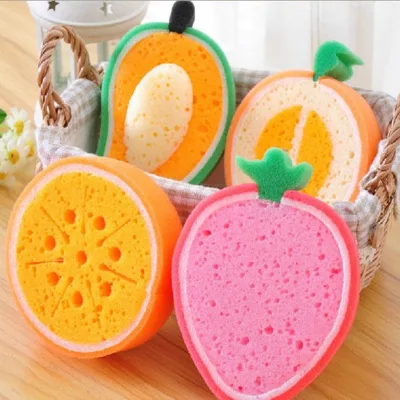 Fruit-shaped Dishwashing Scrubber Sponge Cloth Thickened Scouring Pad Pot-Scrubbing Sponge Dish-Washing Towel Zhejiang Model