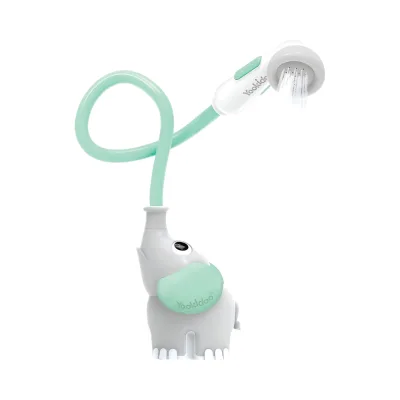 Elephant Shower Head for Baby Bath Water Pump Trunk Spout with 2 Knobs Control Maximum Fun for Newborns in Tub or Sink