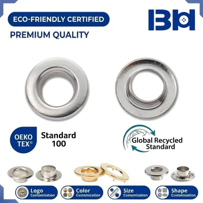 Blank Brass Eyelets for Grommet Nickel-Free 8mm Ring Metal Eyelet for Shoes & Bags Decorative Accessories OEM/ODM