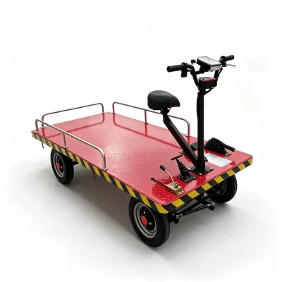 New Easy-operate Electric Four-wheel Stainless Steel Flatbed Trolley 800kg Removable Guardrail Cargo Cart Farm Restaurant Fruit