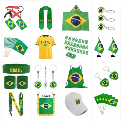 Customizable 2026 New Arrival Brazil National Day Festival Decor Patriotic Flags Set for National celebrations