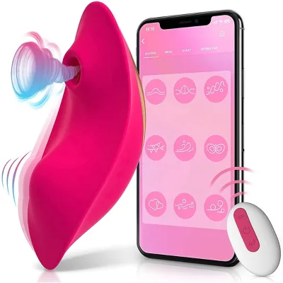 Genuine App Controlled 2-in-1 Panty Vibrator for Women 9 Mode Clitoral Stimulator with Sucking Clit Sucker Wearable Sex Toys