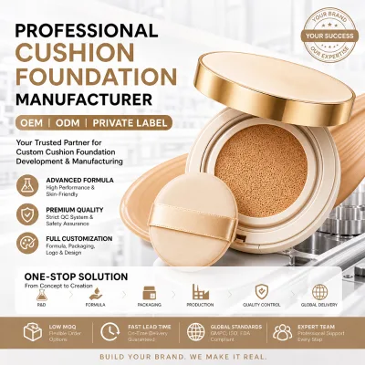 Wholesale Private Label Skin Friendly Korean Air Cushion Foundation OEM ODM Custom Logo Full Coverage Dark Skin 24H Long Lasting