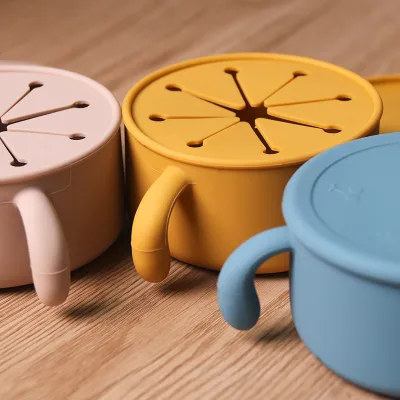 Wholesale Cross-Border Silicone Water Cup Tableware Maternal Child Products Children's Tableware Complementary Food Bowl Box Lid