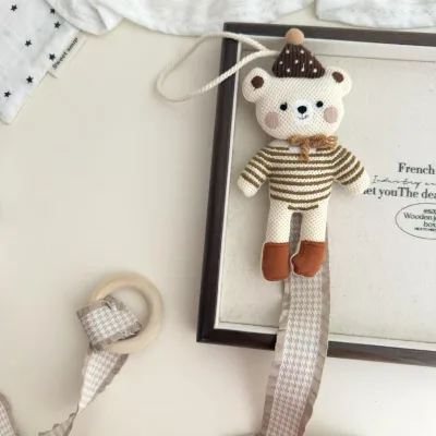 New Cute Little Animal & Carton Wooden & Cotton 3D Hair Clip Storage Strap Hanger for Kids Customizable