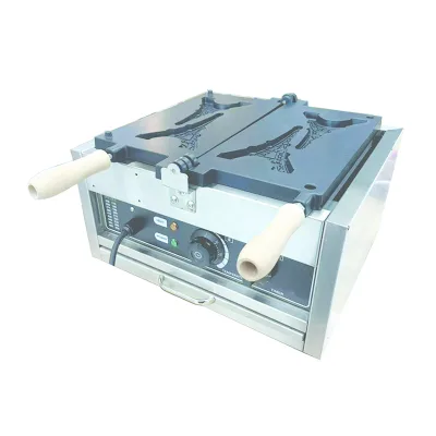 2-Slice Paris Eiffel Tower Waffle Press Equipment Easy-Clean Nonstick Plates Waffle Maker Machine for Commercial Kitchen