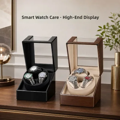 3-Slot Lacquer Wood Automatic Watch Winder Quiet Motor USB Type Eco-Friendly Luxury Watch Storage Display Case Keep Watch