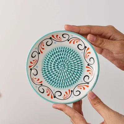 Multifunctional Cross-border Ginger Garlic Grinder Ceramic Grinding Plate Manual Kitchen Tool for Garlic Mashing Fruit Puree