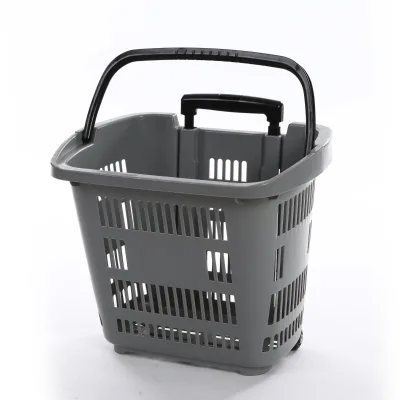 Rolling Shopping Basket with Telescopic Handle