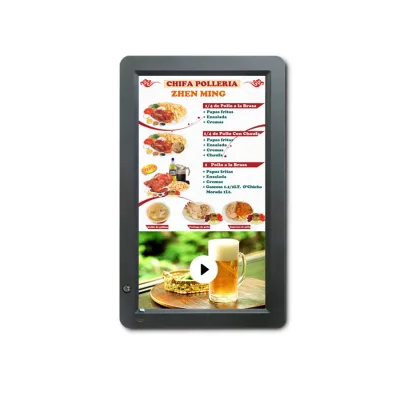 Wall Mounted Lcd Vertical Display WiFi Network Digital Signage Player 14 Inch with Motion Sensor for Restaurant Advert