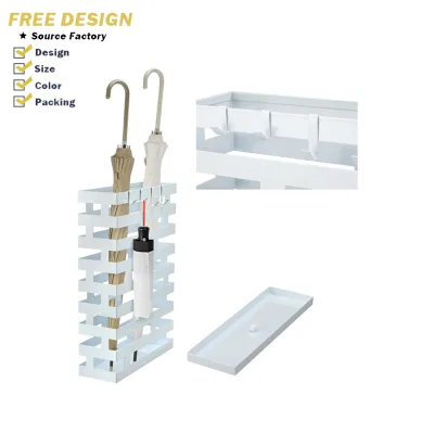 Large-capacity Modern Metal Powder Coated Umbrella Stand Freestanding Design for Storing Umbrellas at Entrance Hotel Use