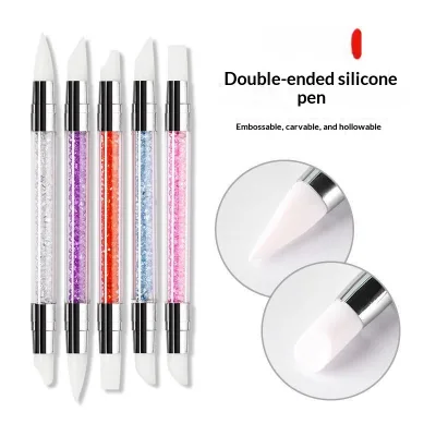 Double-ended Silicone Nail Art Pen 5-piece Set Hollow Carving Embossing Pen Nail Art Dotting Pen Nail Art Tool Model GJ-5