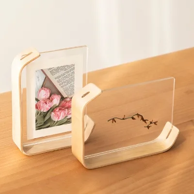 Black Walnut Acrylic Picture Frame Transparent 6 "7" 8 " Acrylic Sign Holder Acrylic Wood Frame