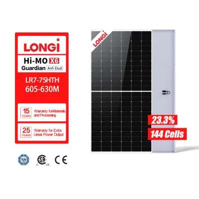 LONGi HI MOx6 Solar Panels 605~630M Sterling Silver Grid Line 42% Increased Conductivity