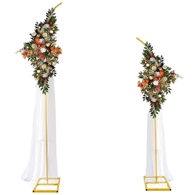 New Model Metal Gold Wedding Arch Decorative Background Bracket with Center Flower Stand