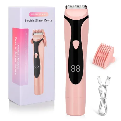 2025 New 2 in 1 Dual Head Remove Hairs Low Noise Electronic Shavers Body Epilator Shaving Hair Removal Painless Ladies Shaver