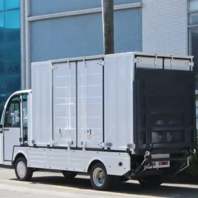 2T 6 Wheels Low Speed Electric Lorry Factory Warehouse Logistics Truck Optional Lithium Battery and Hydraulic Cargo Lift Panel
