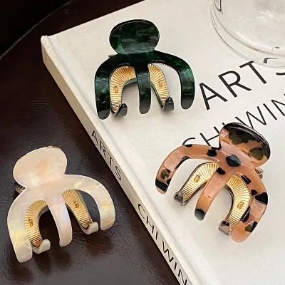 Wholesale Luxury Style Hair Jewelry Accessories Metal Hair Claws Mini Acetate Hair Clips For Girls