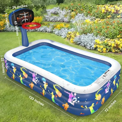 Children's Inflatable Swimming Pool and Ball Pool , Adult Enlarged Swimming Pool, Basketball Stand, Sunshade Fountain