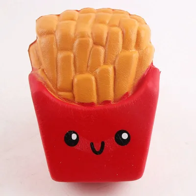 Custom French Fries Shope Decompression Heart Popular PU Foam Sponge Ball Solid Smooth Pressure Relief Squeeze Toy for Children