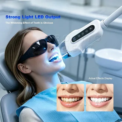 Professional Dental LED Teeth Whitening Machine 3 Color Cold Light Bleaching System with Adjustable Intensity Control Panel