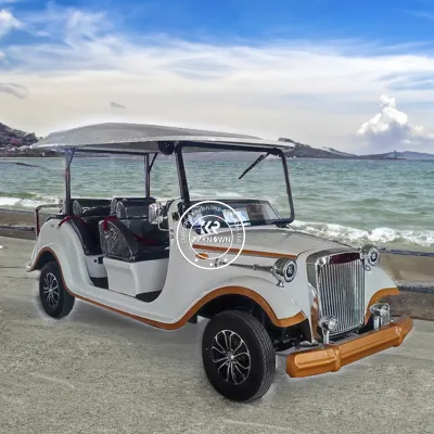 8 Seater Chinese 5000W Power Sightseeing Classic Car With Doors Electric Vintage Classic Cars for Sale