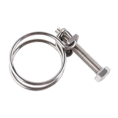 Factory Stock Adjustable Two Spring Wires Throat Hoop Double Wire Hydraulic Pipe Clamp Hose Clamp