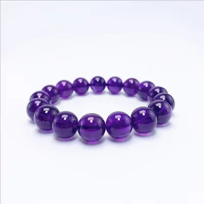 Handmade Amethyst Quartz Gemstone Bead Bracelet 8mm Round Beads Stretch Bracelet
