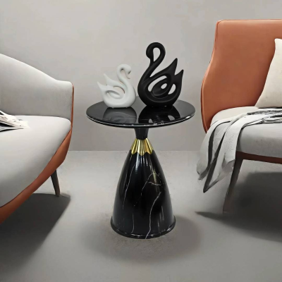 Steel Natural Marble Side Table Coffee Tea Table